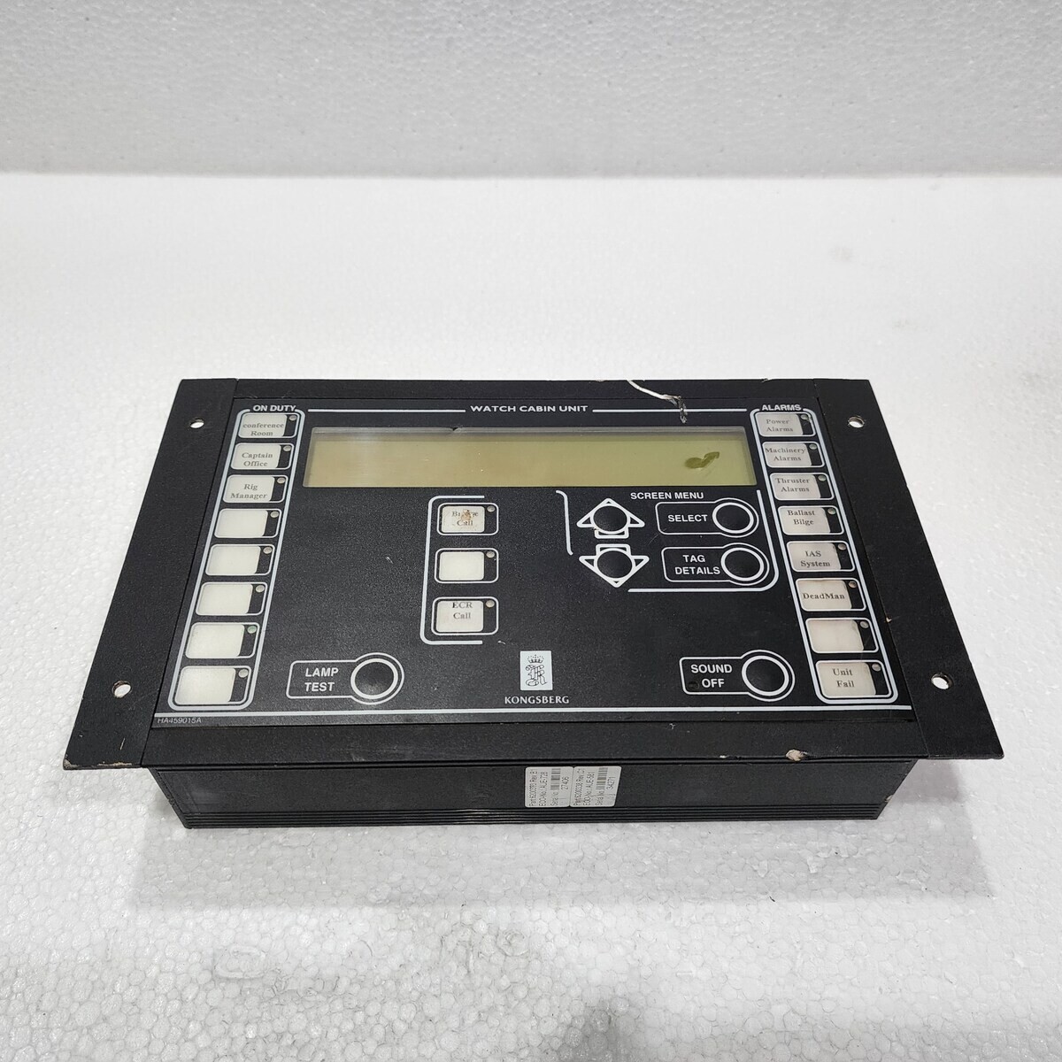 KONGSBERG 6200373 REV B1 WATCH BRIDGE UNIT 6200338 REV C1