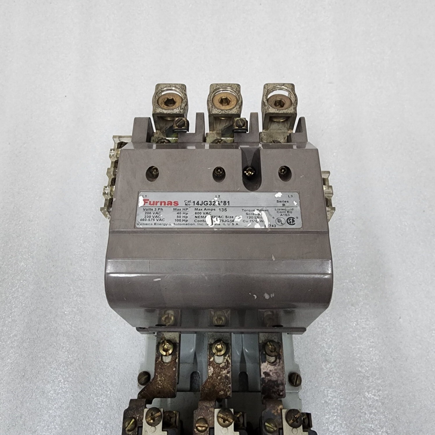 FURNAS 14JG32A-81 SER B MOTOR STARTER 135A 190-240V - Image 3