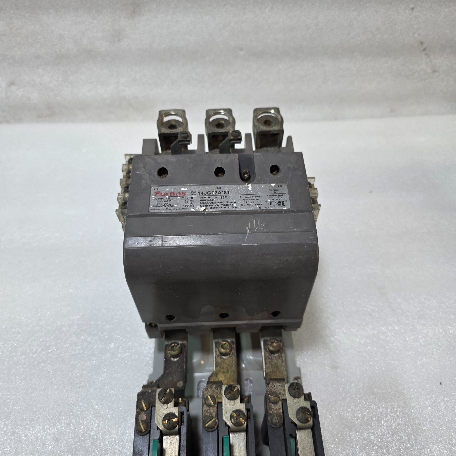 FURNAS 14JG32A-81 SER B MOTOR STARTER 135A 190-240V - Image 12