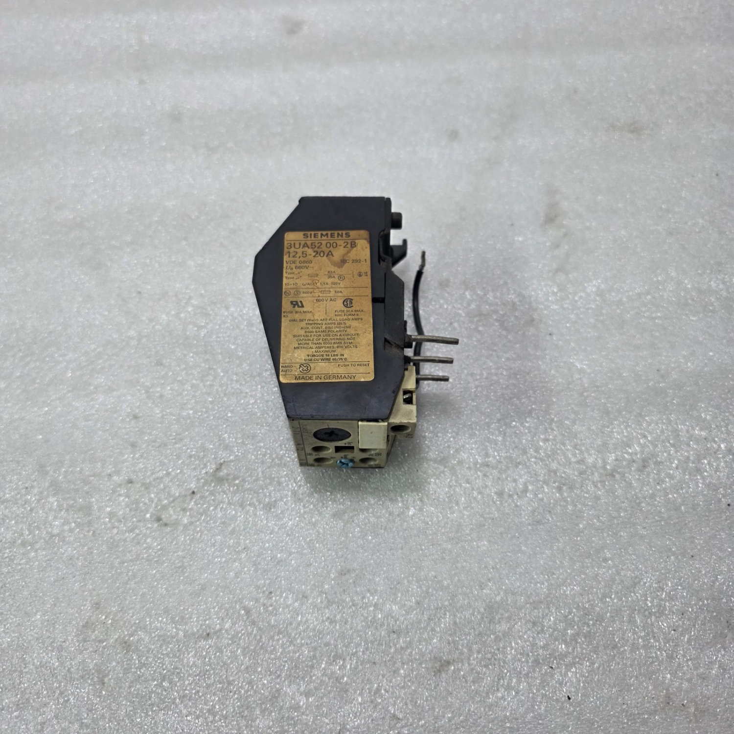 SIEMENS 3UA5200-2B THERMAL OVERLOAD RELAY 3 POLE 12.5-20A - Image 3