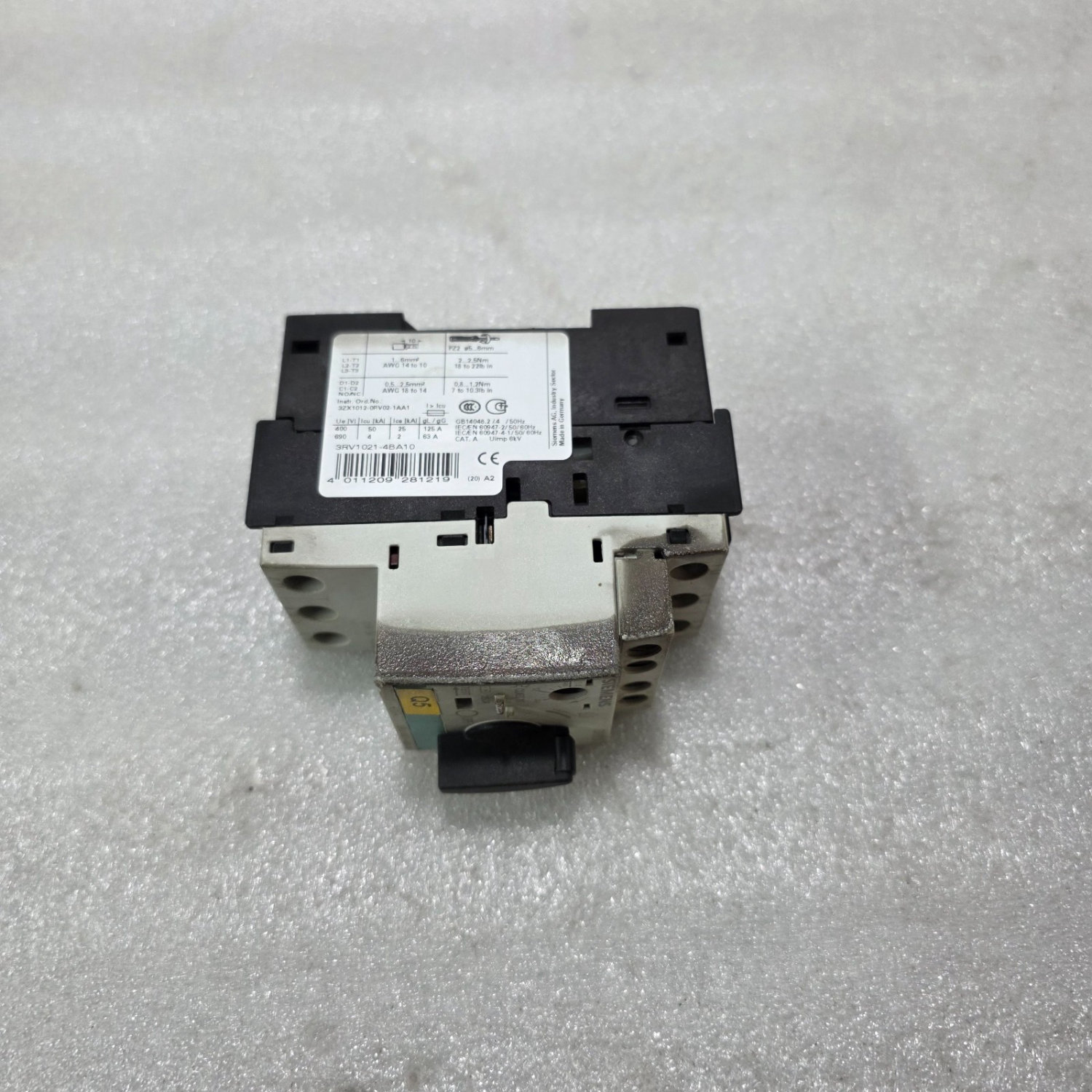 SIEMENS 3RV1021-4BA10 MOTOR PROTECTION CIRCUIT BREAKER 3 POLE CLASS 10 14-20A - Image 4