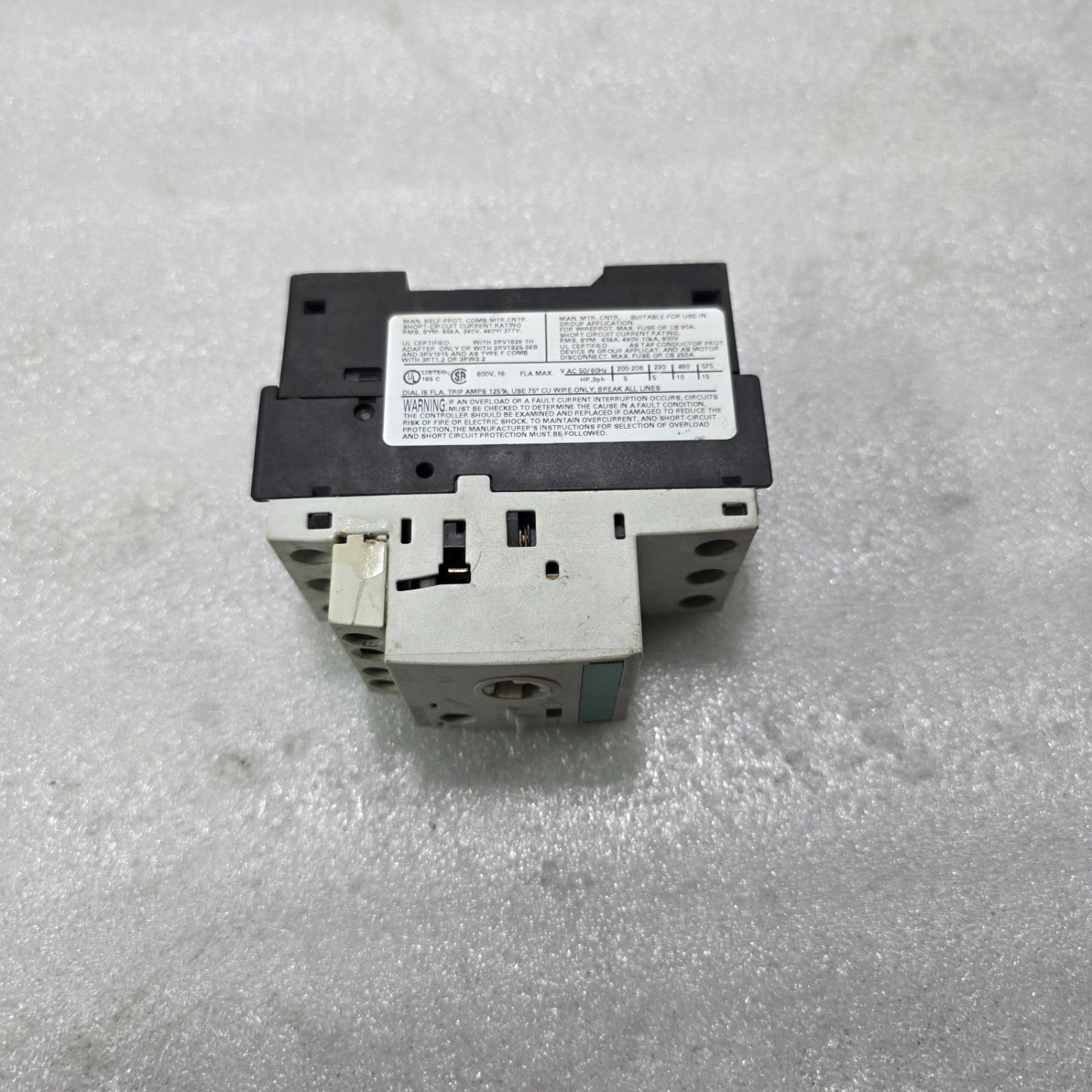 SIEMENS 3RV1021-4AA15 MOTOR PROTECTION CIRCUIT BREAKER 3 POLE CLASS 10 11-16A - Image 4