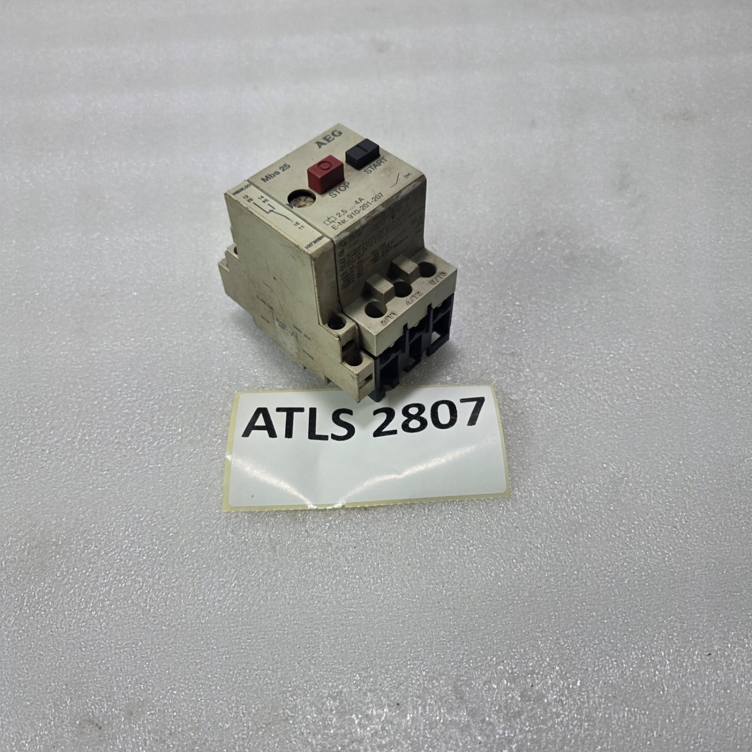 AEG MBS 25 MOTOR CIRCUIT BREAKER 2.5-4A 3P E-NR 910-201-207 - Image 5
