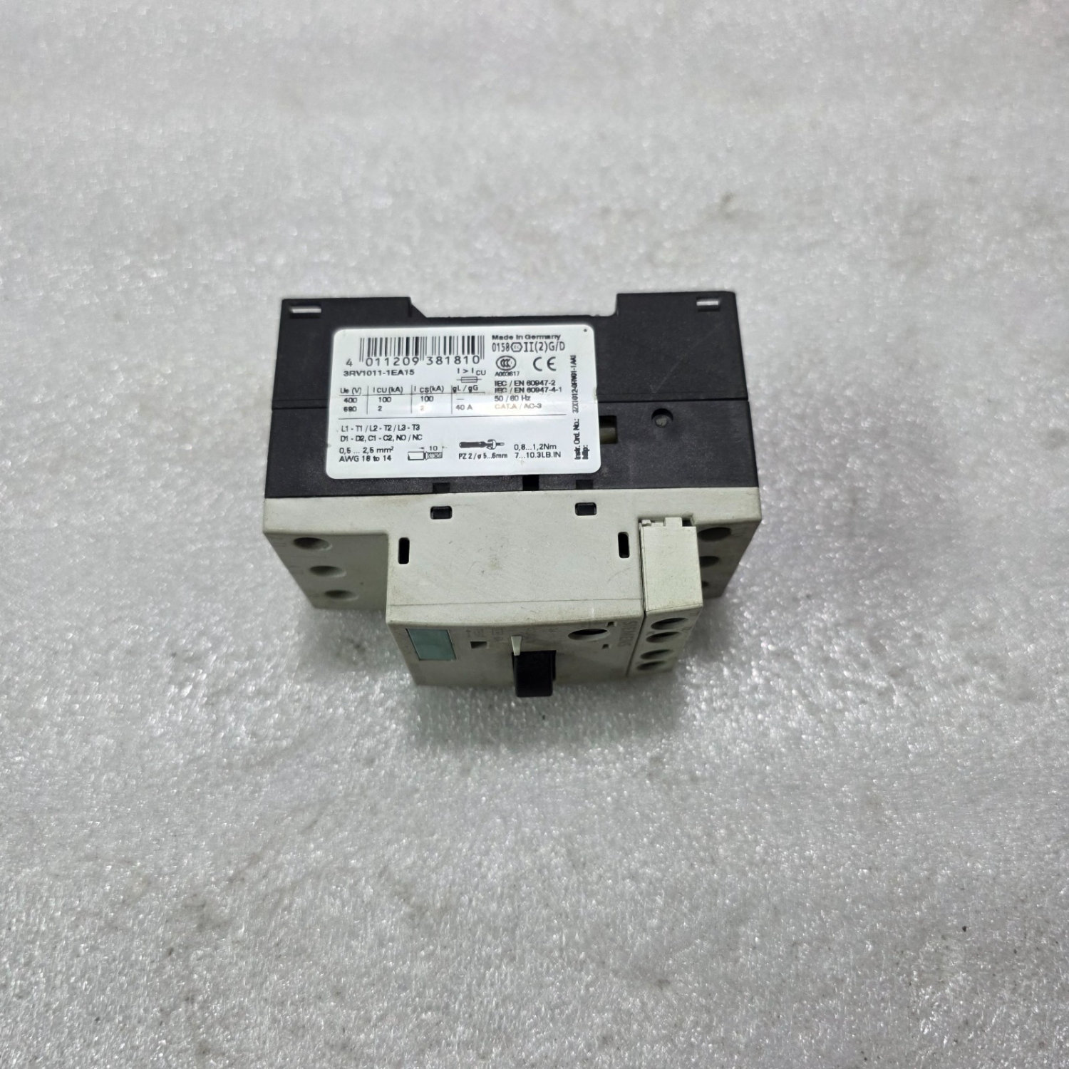 SIEMENS | MOTOR PROTECTION CIRCUIT BREAKER (MPCB) | 3RV1011-1EA15 - Image 3
