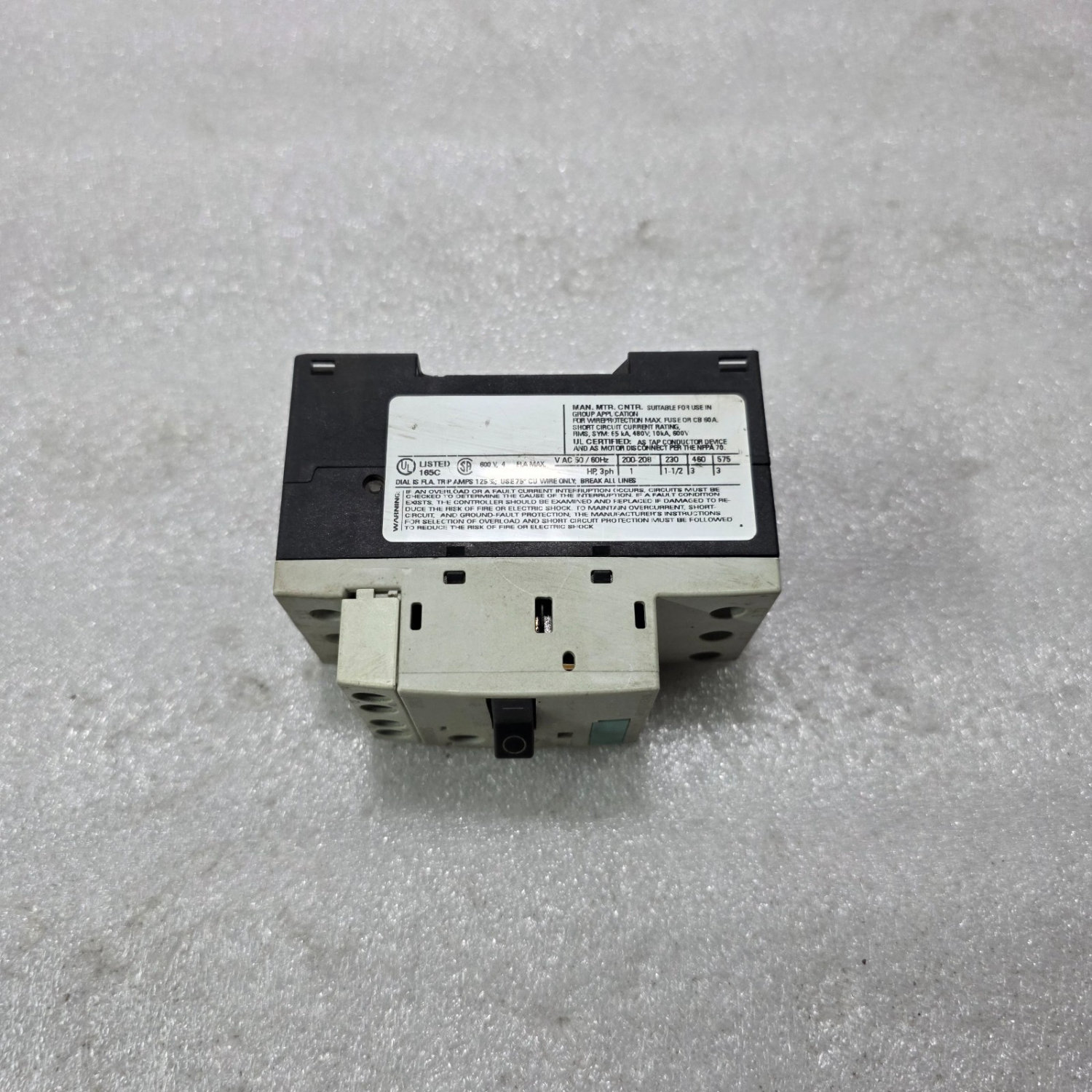SIEMENS | MOTOR PROTECTION CIRCUIT BREAKER (MPCB) | 3RV1011-1EA15 - Image 4