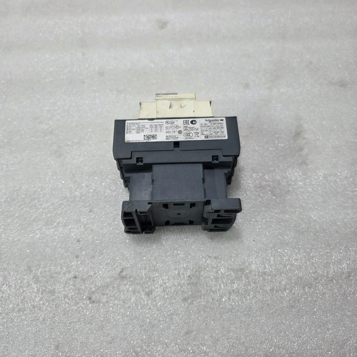 S ELECTRIC LC1D25 3 POLE AC CONTACTOR WITH 1NO + 1NC AUXILIARY CONTACTS 230V AC - Image 3