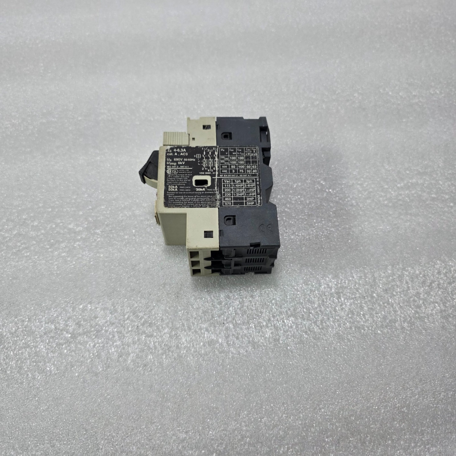 TELEMECANIQUE GV2-M10 4-6.3A 3P MOTOR CIRCUIT BREAKER 690V 50KA MPCB - Image 3