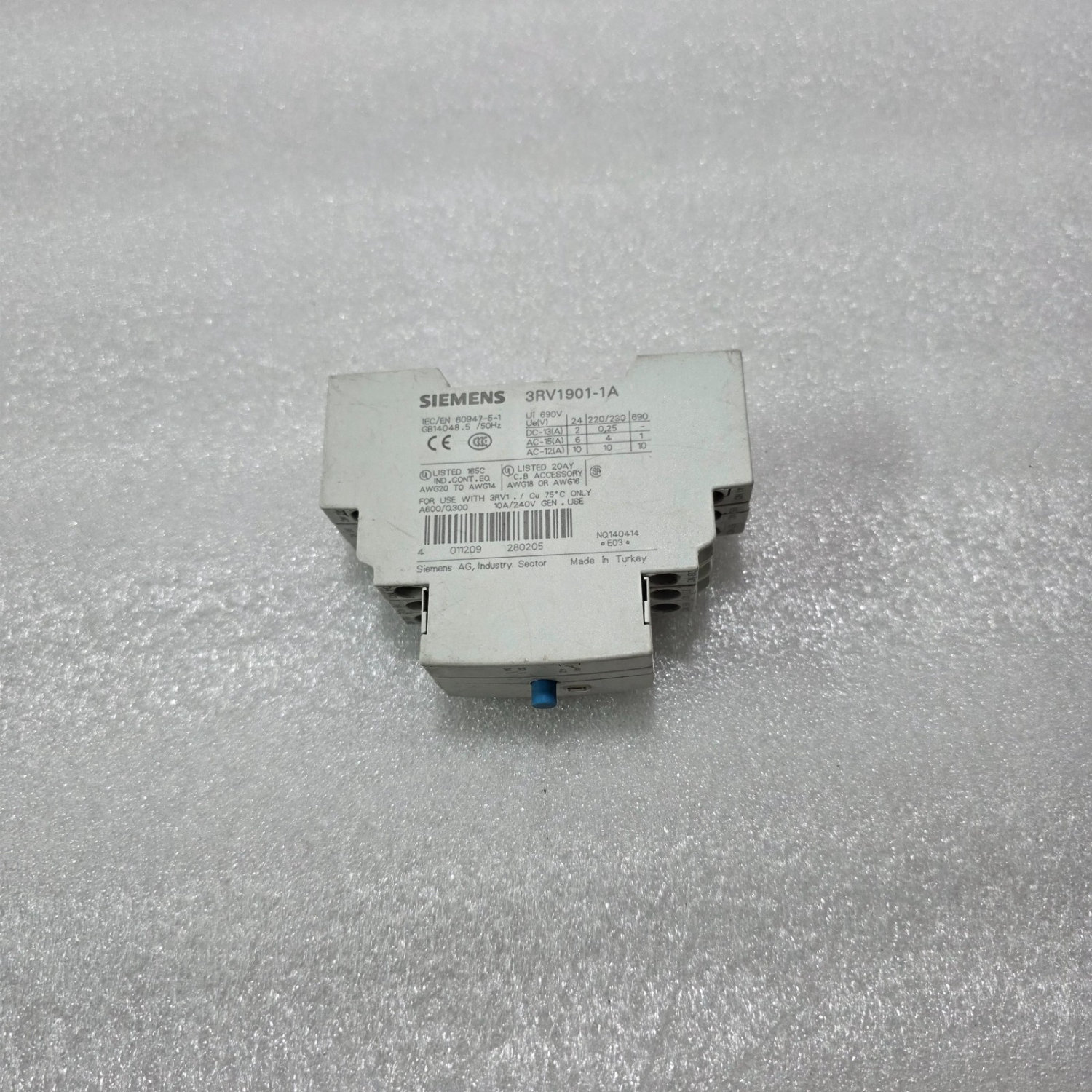 SIEMENS 3RV1901-1A AUXILIARY CONTACT BLOCK 3NO+3NC 690V FOR 3RV1 SERIES - Image 3