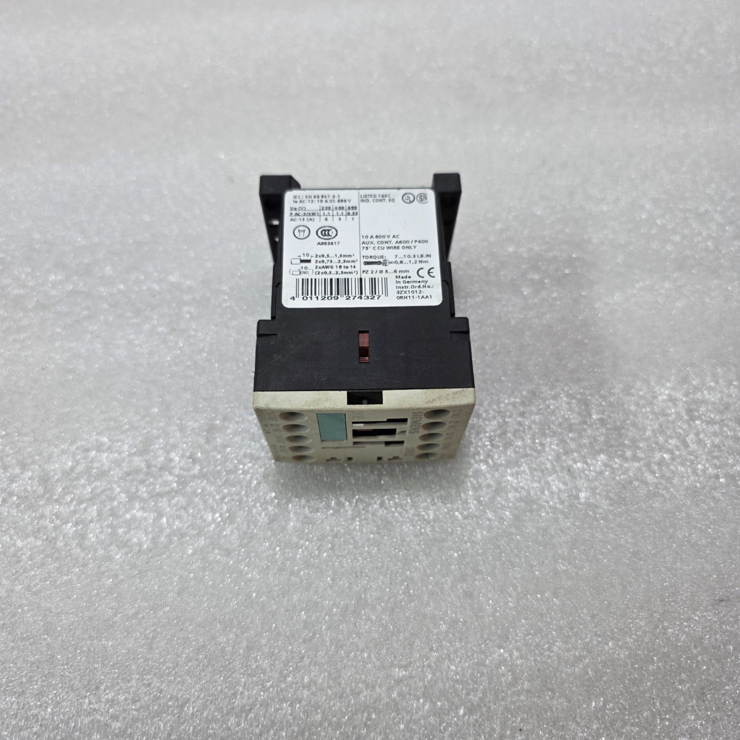 SIEMENS SIRIUS 3RH1131-1BB40 CONTROL RELAY 3NO+1NC DC 24V 10A MADE GERMANY - Image 3