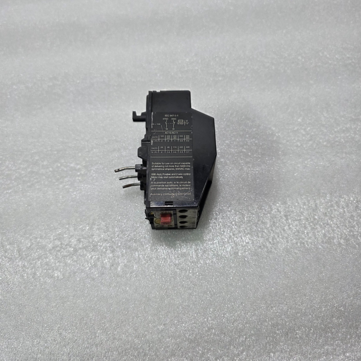 GE RTA1R THERMAL OVERLOAD RELAY 12-15A WITH AUXILIARY CONTACT MODULE 690V - Image 4