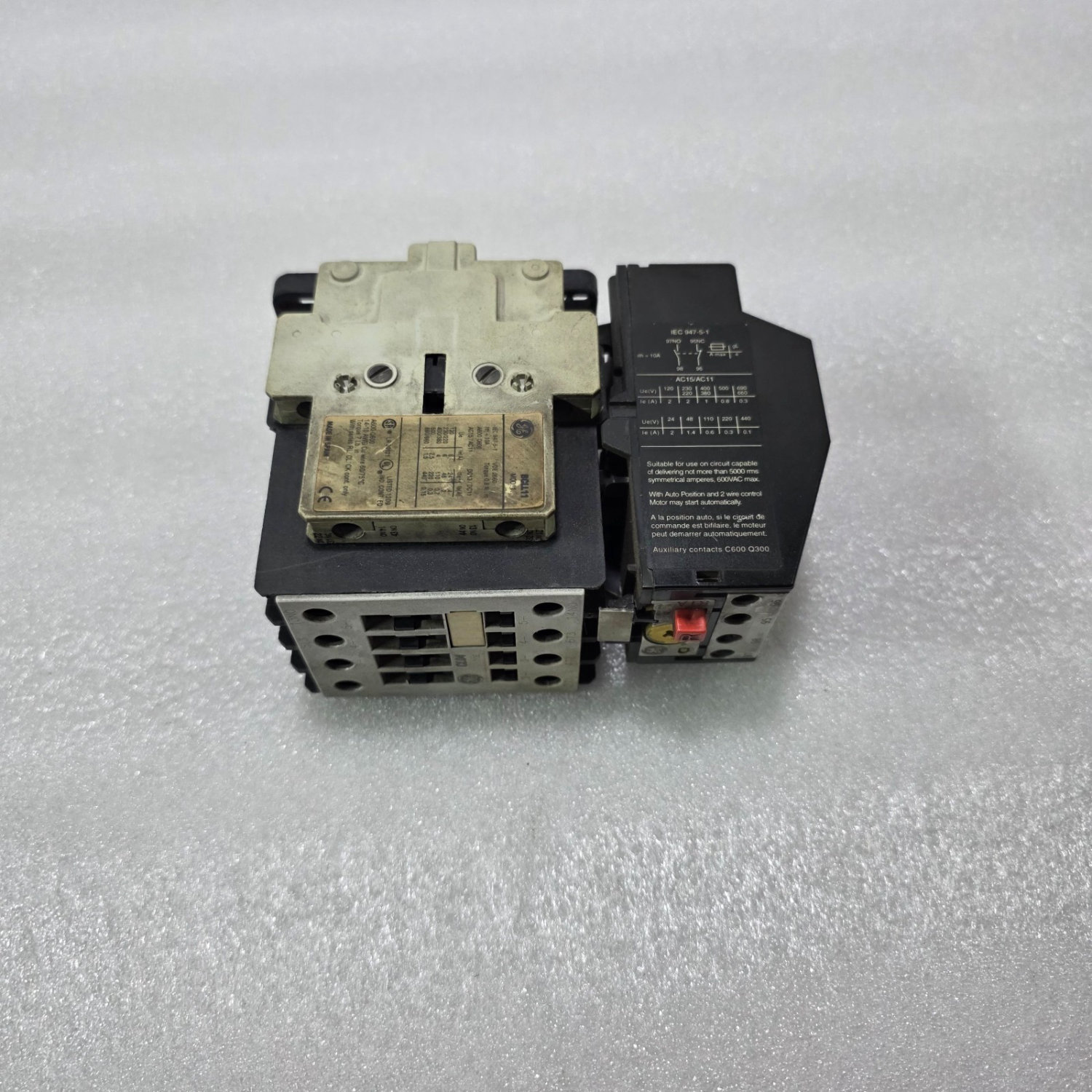 GE CL04A310M CONTACTOR WITH RTA1R THERMAL OVERLOAD RELAY 12-15A COMBINED UNIT - Image 6