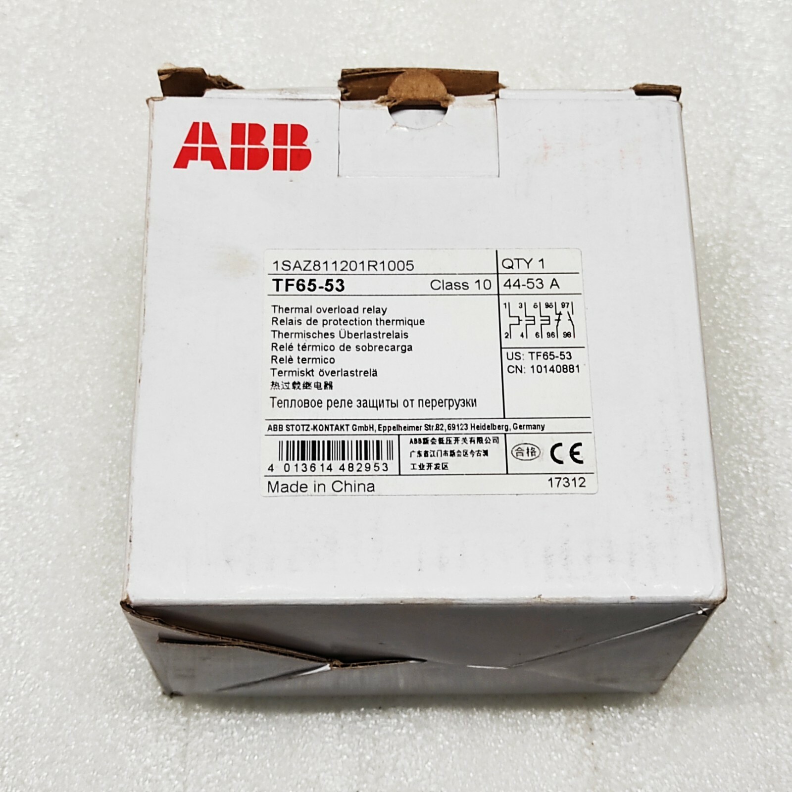 ABB TF 65-53 THERMAL OVERLOAD RELAY 1SAZ811201R1005 44-53A - Image 2