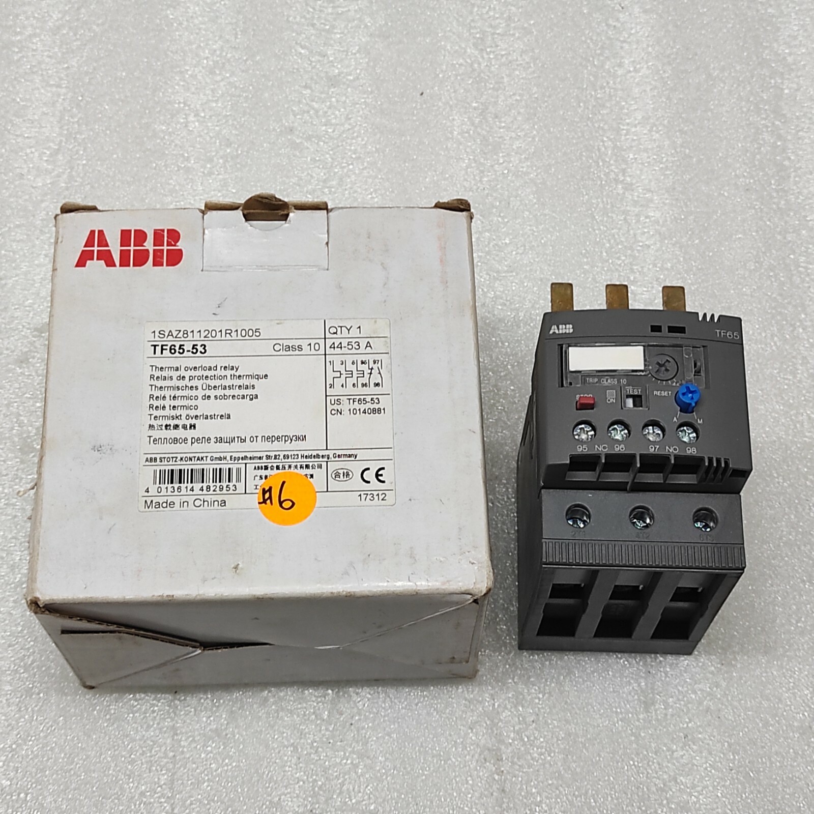 ABB TF 65-53 THERMAL OVERLOAD RELAY 1SAZ811201R1005 44-53A - Image 4