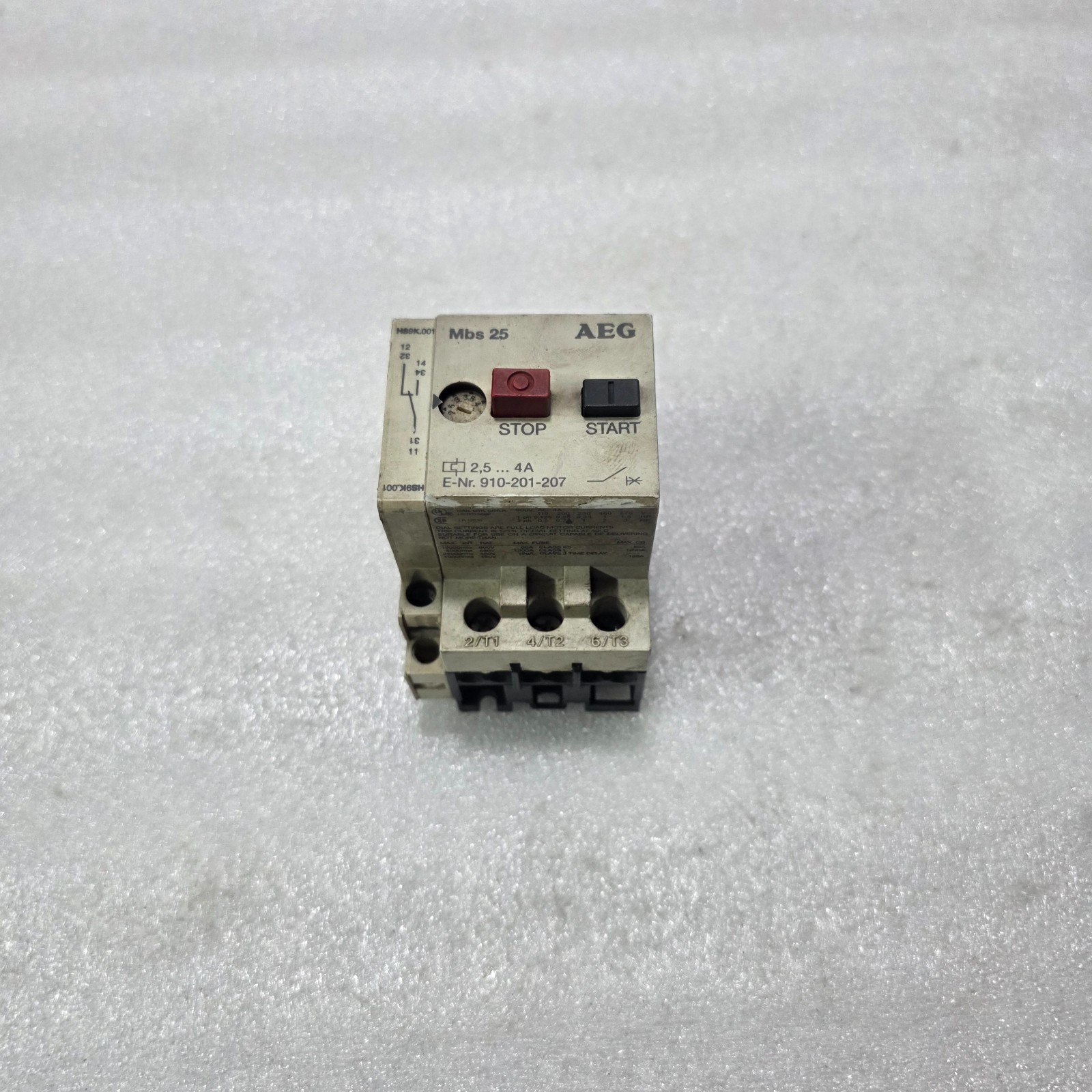 AEG MBS 25 MOTOR CIRCUIT BREAKER 2.5-4A 3P E-NR 910-201-207