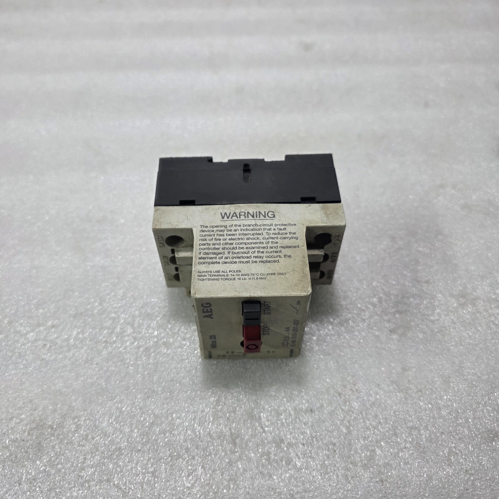 AEG MBS 25 MOTOR CIRCUIT BREAKER 2.5-4A 3P E-NR 910-201-207 - Image 3