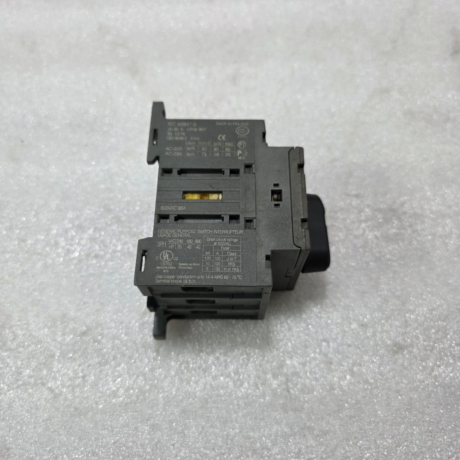 ABB | GENERAL PURPOSE SWITCH / LOAD DISCONNECTOR | OT80F3 - Image 3