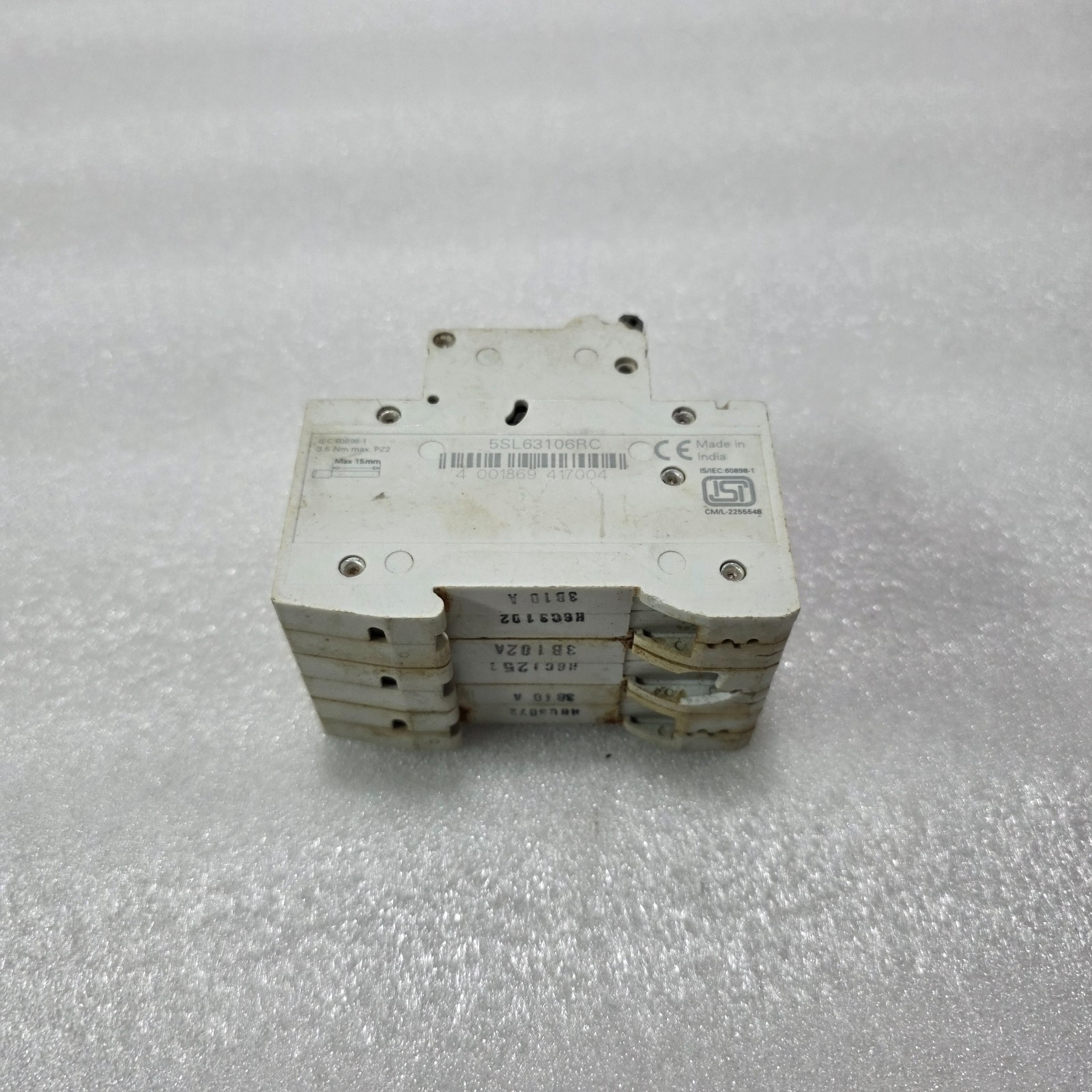 SIEMENS 5SL63106RC 3P 10A CURVE B 415V 7500A MCB MINIATURE CIRCUIT BREAKER - Image 4