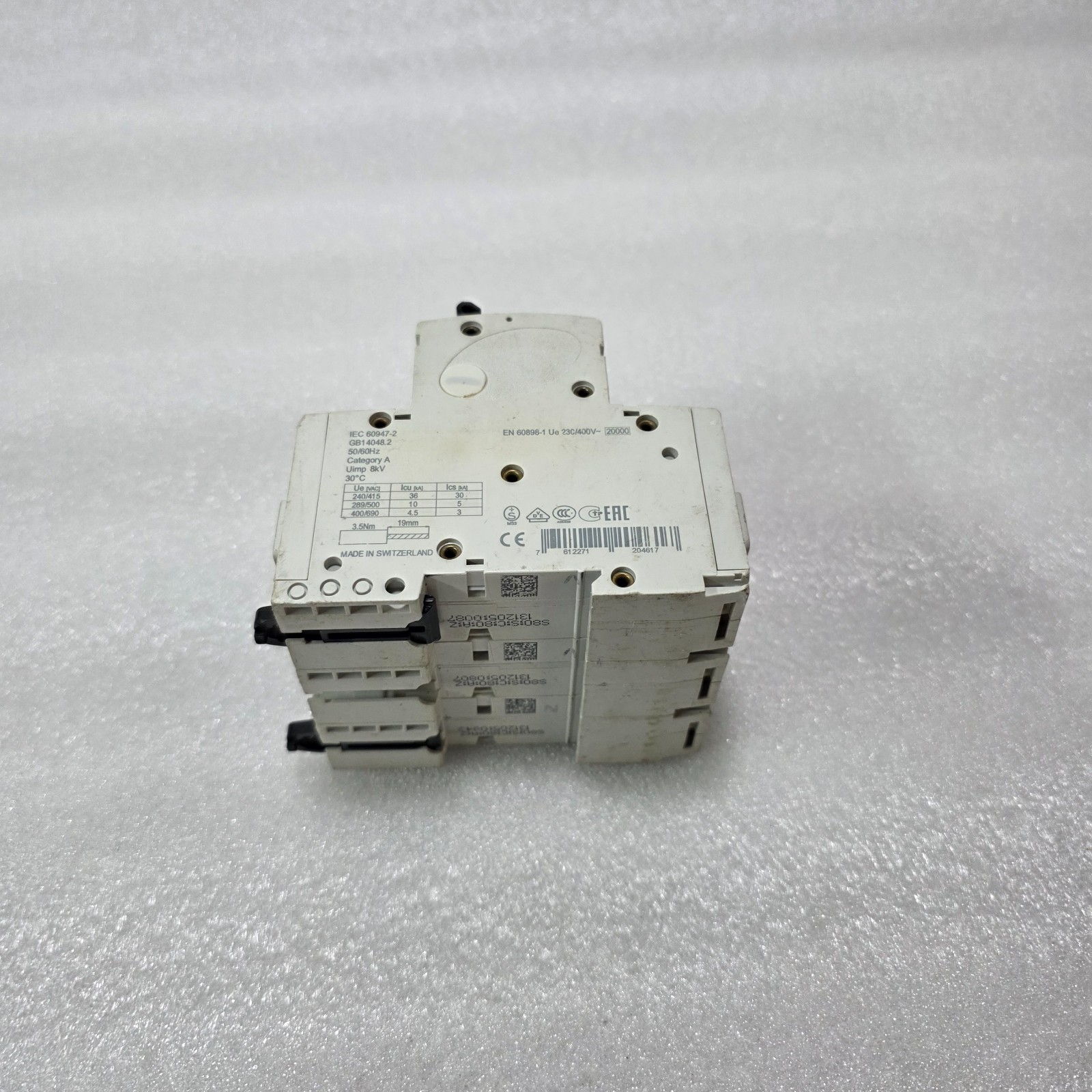 ABB S803N C80 3P 80A CURVE C 240/415V 36KA MCB MINIATURE CIRCUIT BREAKER - Image 4