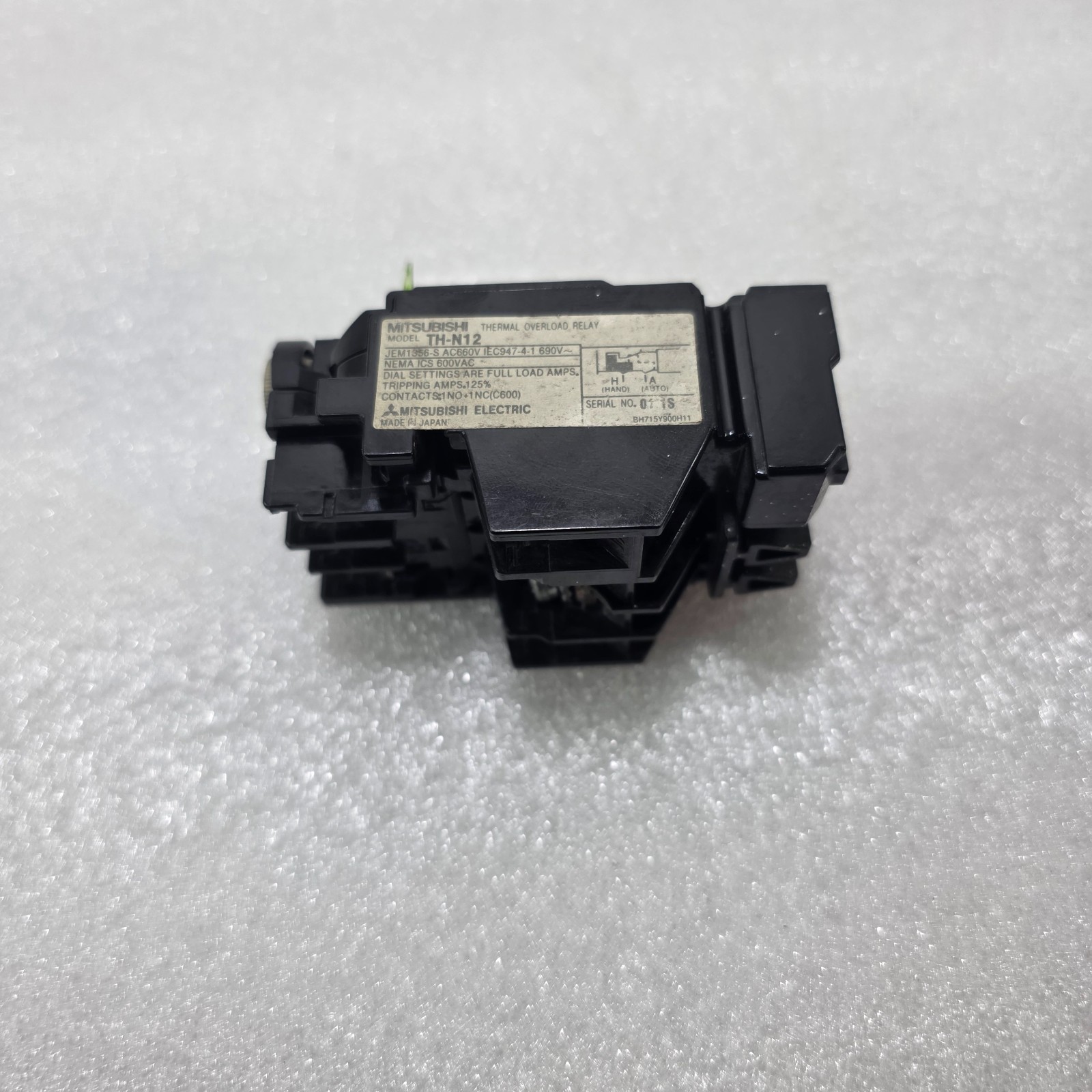 MITSUBISHI ELECTRIC TH-N12 THERMAL OVERLOAD RELAY 2.8-4.4A AC660V IEC947 MADE IN - Image 3