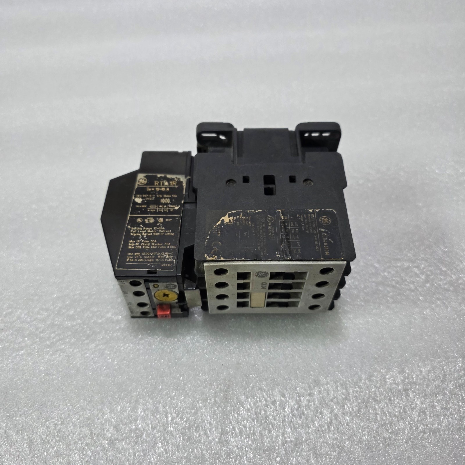 GE CL04A310M CONTACTOR WITH RTA1R THERMAL OVERLOAD RELAY 12-15A COMBINED UNIT - Image 4